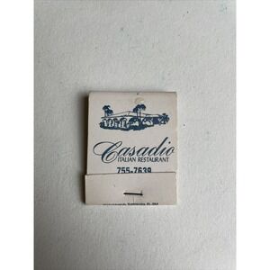 Vintage Casadio Italian Restaurant Matchbook‎ Bradenton Sarasota Florida